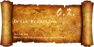 Orlik Krisztina névjegykártya